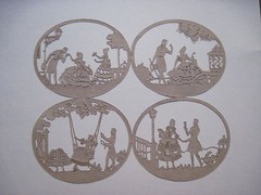 Vintage Gold Scrap booking Embellishments w/ 1800’s Man Courting Woman *