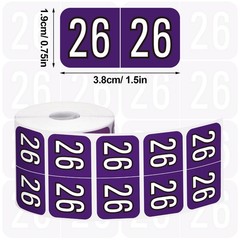 1 Teling 500 Pcs 2026 Year Stickers File Folder Labels Rectangle Coded Colore…