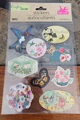Crafter Square Stickers – butterflies and flowers, 9 pc