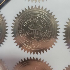200 Pcs 2 Inches Gold Foil Certificate Seals Self Adhesive Embossed Z Grafix