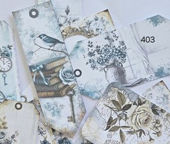 Vintage Style Journal Cards Blue VictorianSupplies Scrapbooks Junk Journal 403