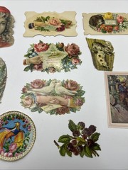 Antique Lot Of 10 Victorian Scrap Paper Ephemera For Collecting Or Scrapbooking