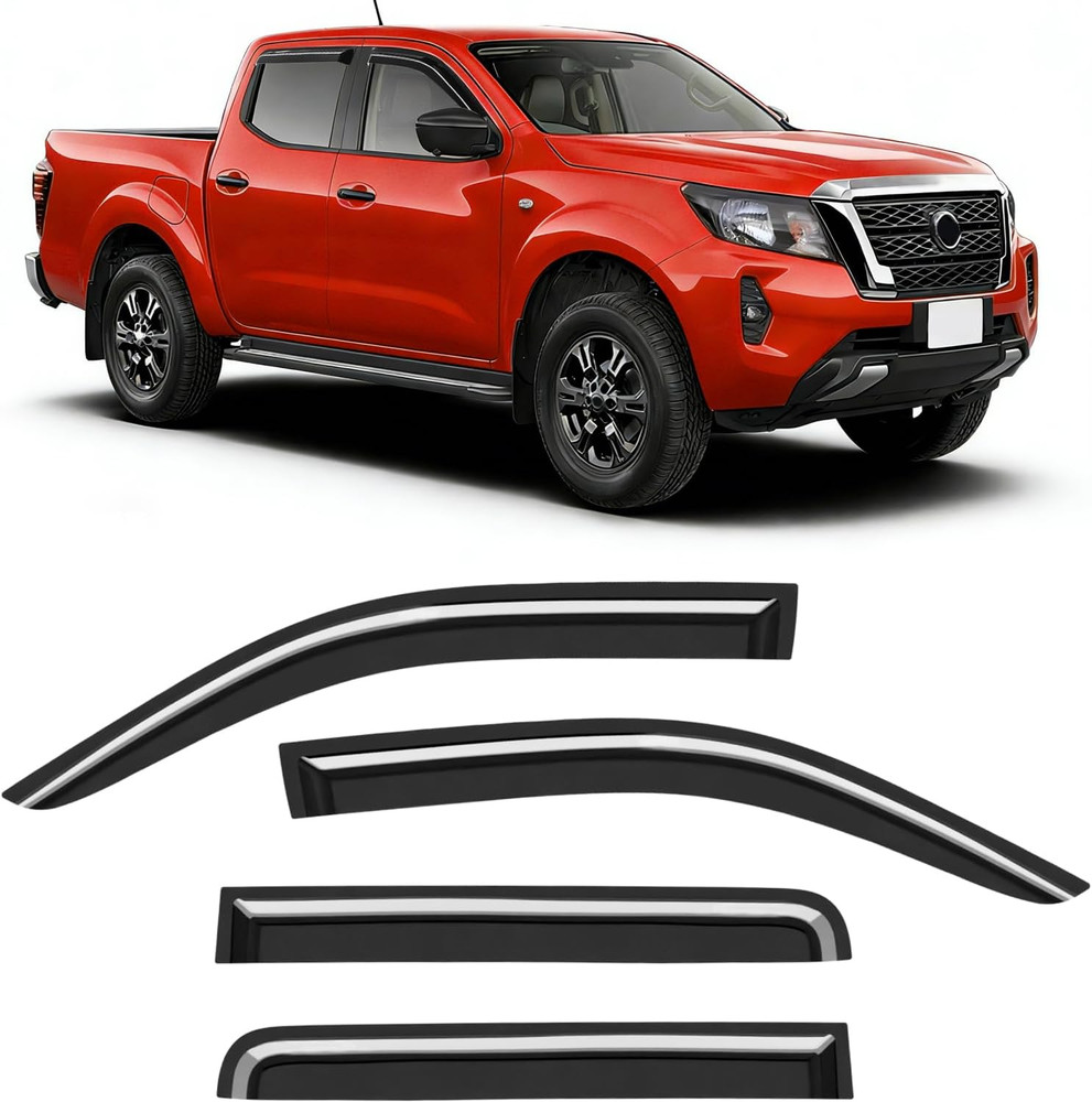 Tape-On Rain Guards Fit for 2005-2021 Nissan Frontier Crew Cab (4 Full-Size Door