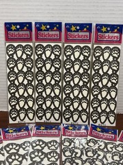 Vintage Stickers – Paw Prints – Foot Prints – Lot Of 10 Packs – OTC Taiwan – New