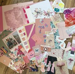 Pink Ephemera Bundle 125+ Pieces Scrapbook Junk Journal Vintage Paper Craft Lot