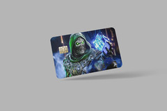 DOOMSDAY , 2 pc credit card skin & DEBIT CARD,TROLLEY & GYM,stickers