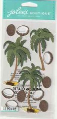 Crafts Stickers Jolee’s Coconut Tree Trees Palm Coconuts Sand