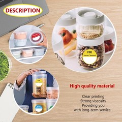 7 Days of The Week Labels 1 Inch Color Coding Food Rotation Labels – Self Adh…