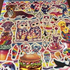 Lisa Frank 2 Sticker Sheets Tiger, Birthday, Halloween, Xmas, Kittens Unicorns