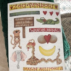 Zoo Animal Scrapbooking Stickers Multicolor Animals & Insects Theme Sheet