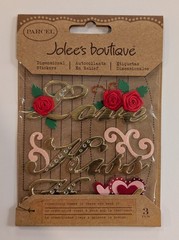 RARE Jolee’s Parcel Flourish Valentine Words Love Kiss Heart Scrapbook Stickers