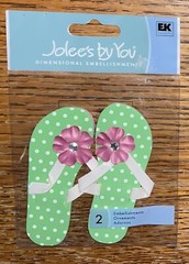 RARE Jolees Flip Flops🩴Thongs 3D Beach Summer Vacation Ocean Scrapbook Stickers