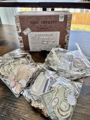 Time Imprint – 1,008 Retro Vintage Box Scrapbooking Stickers, Sealed Box