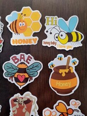 STICKERS x 10 Honey Bee Positive Apiculture Beehive Plant Cartoon Sticker BEH5