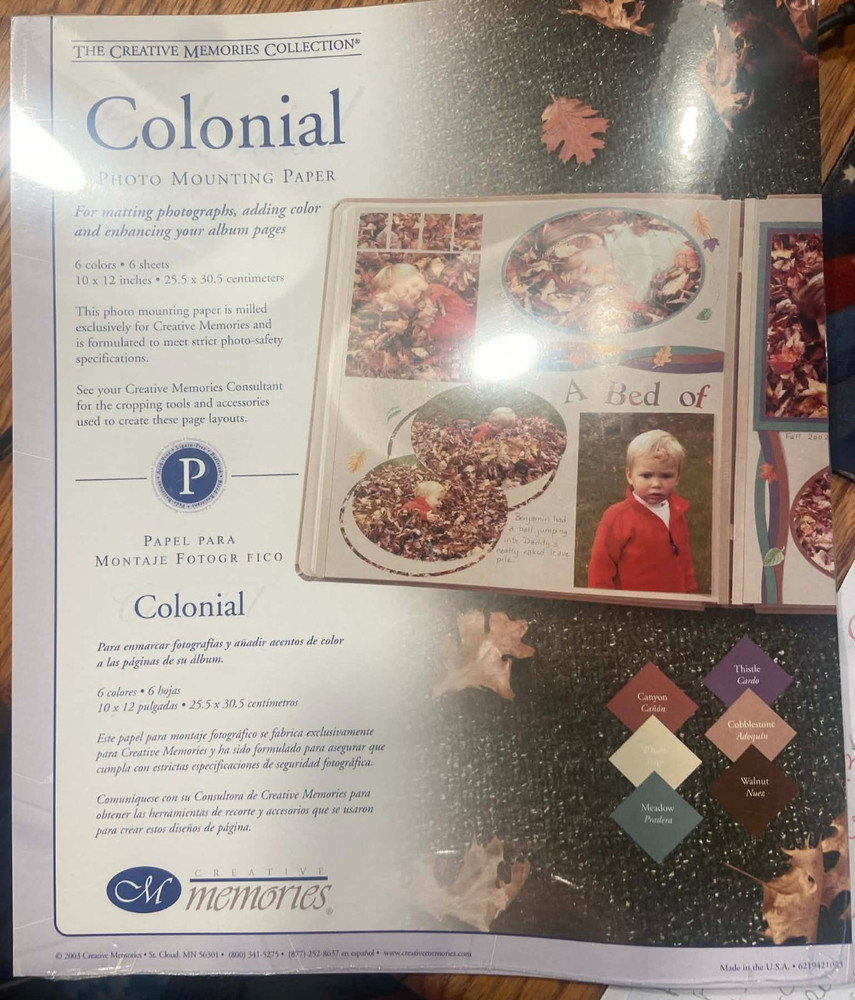 CM027 – CREATIVE MEMORIES PHOTO PAPER S – COLONIAL – 10×12
