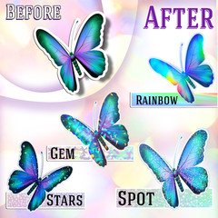 A4 25 Mixed Holographic Sticker Paper Clear Self-Adhesive Laminating Overlay