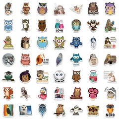 100pcs Cute OWLS stickers, Magic School, Hydro flask laptop no residue, 194
