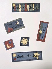 Pebbles Inc Camping Sampler Cardstock Stickers SnipIt Words Titles Quotes