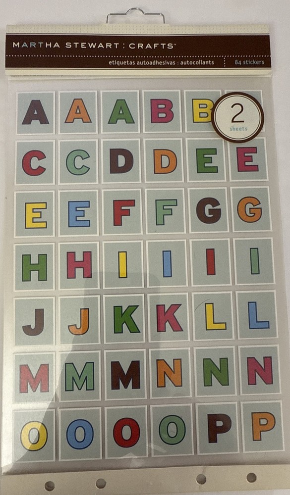 ALPHABET BLOCK Stickers (84pc)Martha Stewart•Letters •Numbers•Words•Card making•