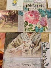 Easter Holiday Card, Note, & Sticker Lot – 9 Cards w/ Envelopes