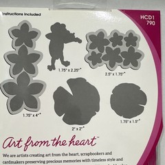 Heartfelt Creations Water Lily Craft Stamp & Die Set, 5pcs Green/Pink HCD1-790