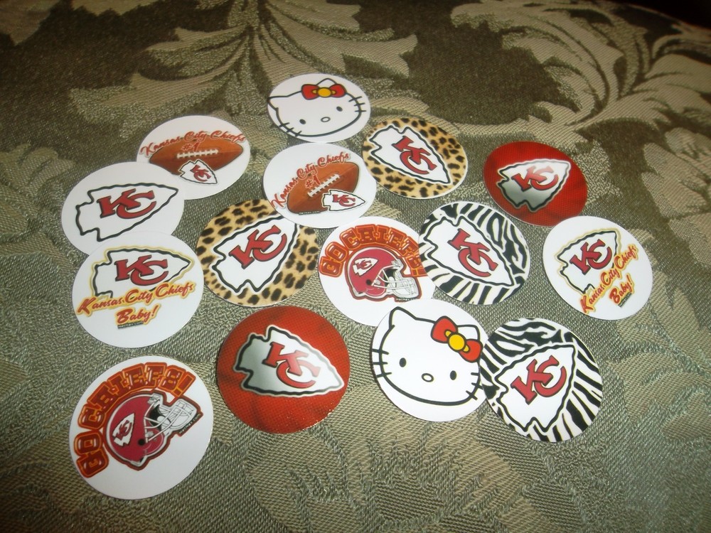 Pre Cut One Inch Bottle Kansas City Chiefs Images Free Shipping