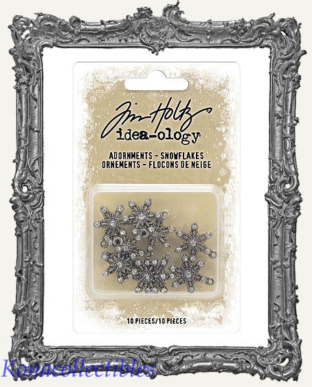 2021 Idea-Ology Tim Holtz Adornments Snowflakes New! 10pcs Gems th94200