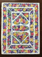 5 X 7″ NRN DESIGNS STICKERS: FLORAL HEARTS FRAMES CORNERS *
