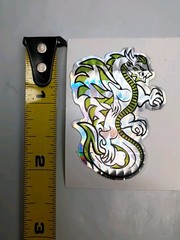 Vintage Stickers 2.25″ Asian Dragons Prism Vending Machine 80s Biker Gothic Gree