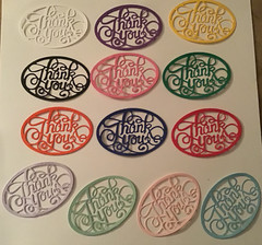 Thank You Oval Word Die Cut Embellishments 6pcs 2-1/4″ x 3-1/4″ Scrapbook Cards