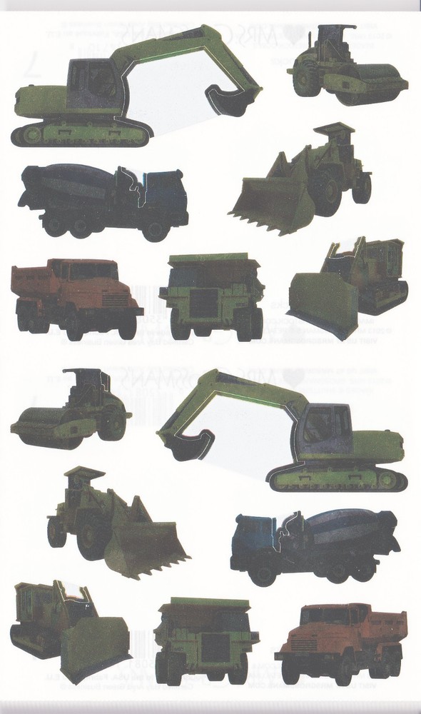 Mrs. Grossman’s Giant Stickers – Tractor & Trucks – Dump Cement Truck – 2 Strips