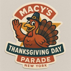 New York Thanksgiving Day Parade 3” Vinyl Sticker Decal Retro Turkey Macy’s