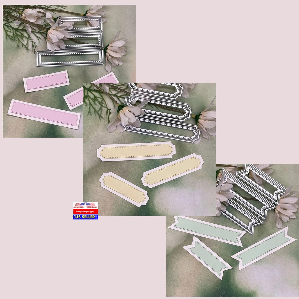 Layered stitched tags labels metal cutting dies cut cutter die YOU CHOOSE