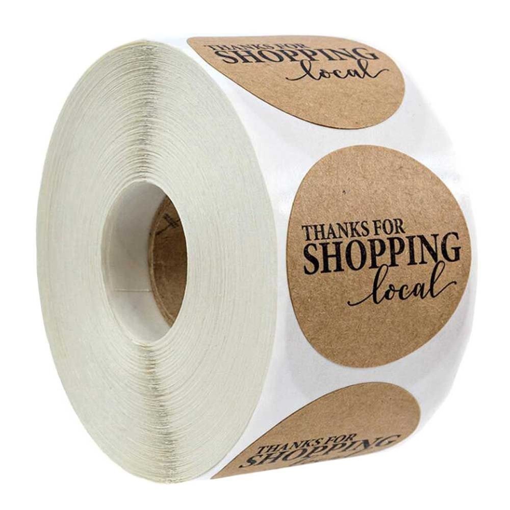 500 Pcs Kraft Paper Thank You Stickers Small Business Boutique Packaging Labels