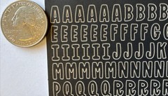 BLACK ALPHABET Stickers(4-3/4”x7-3/4”)Upper-Case•Letter •Numbers•Card Making•