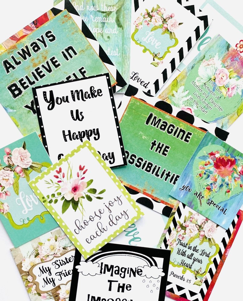 Inspirational Words & Quotes 15 Cardstock Quotes For Junk Journals Planners #H15