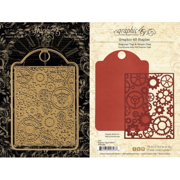 GRAPHIC 45 «METAL DIES» REGULAR TAG & GEARS SCRAPJACK’S PLACE