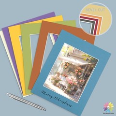 Photo Mat Board 11×14 for 8×10 Pictures – 4-ply Acid Free Mixed Color Mats