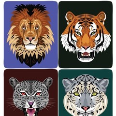 Violette Stickers Big Cats Sticker Sheet Lion Tiger Panther Cougar Animal Craft