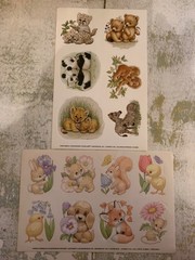 Vintage Ruth Morehead Current Cute Animal Sticker Sheets-lot of 2