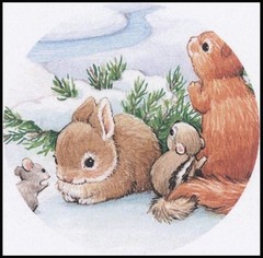 Stickers – Chipmunk Mouse Rabbit Squirrel – Christmas CL035