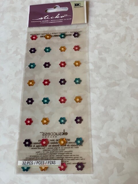 STICKO EK SUCCESS EPOXY STICKERS BRIGHT FLOWERS FLORAL MULTI-COLORED 32PCS #2