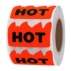 Fluorescent Red Hot Stickers 500pcs Rave Flame Shape