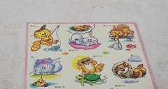 Vintage AGC Inc. American Greetings Cat And Fish Fishing 1 Stickers Sheet Kitten