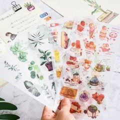 Cartoon Flowers Leaves Sticker Diary Scrapbook Stationery Stickers Supplies 3pcs