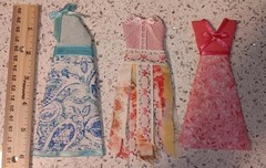 Lot Of 3 Handmade Dresses For Junk Journals scrapbooks shadow boxes Ornaments