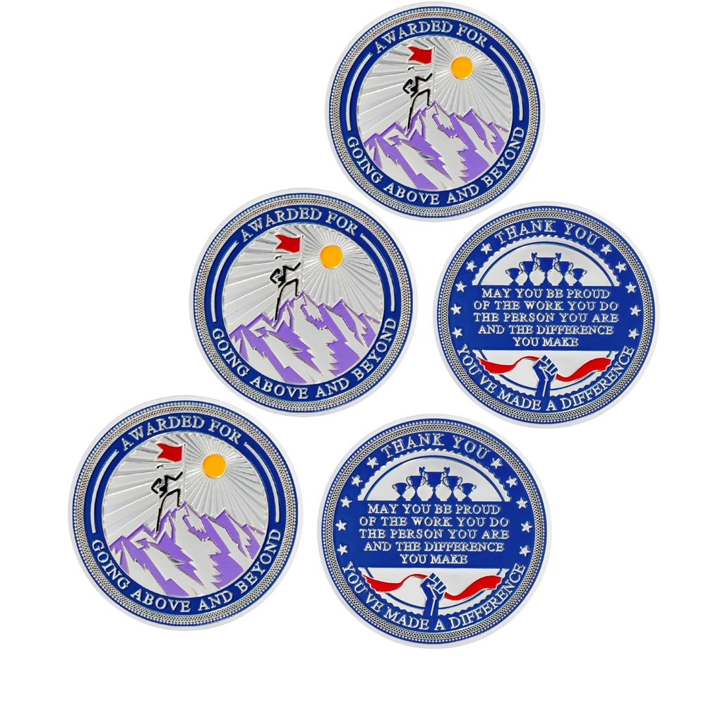 5 Pack Going Above and Beyond Challenge Coins – Employee Appreciation Recogni…