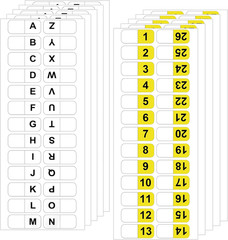 260Pcs Alphabet Tabs Self Adhesive A-Z 26 Letters Tabs Sticky and Number Sticker