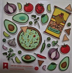 Pipstick Sticker Sheet 4×4 called «Chip Chip Hooray For Guacamole» From Jul 2021