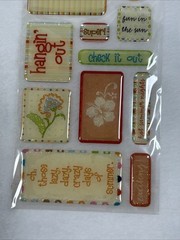 DCWV Summer Epoxy Stickers Sayings Scrapbook Yellow Orange Green